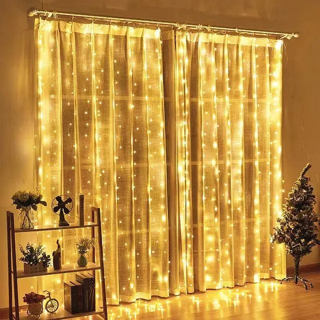 LED Curtain String Lights Christmas Garland Fairy Light