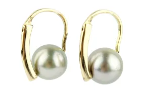 Light Pink Glow Tahitian Pearl Modern Hoop Earrings