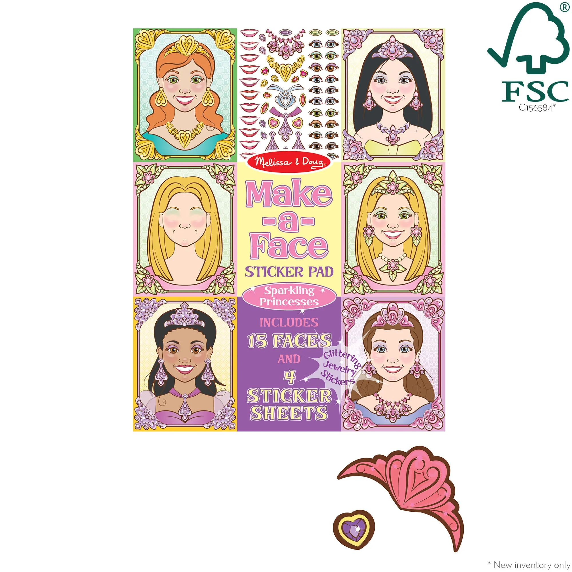 Make-a-Face Sticker Pad - Sparkling Princesses