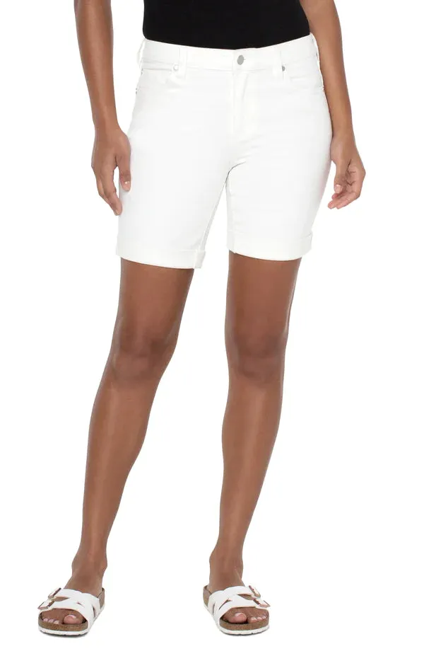 Marley Girlfriend Short with Rolled Cuff | Bone White. Lemoyne