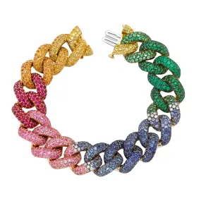 MEN'S RAINBOW PAVE JUMBO LINK BRACELET