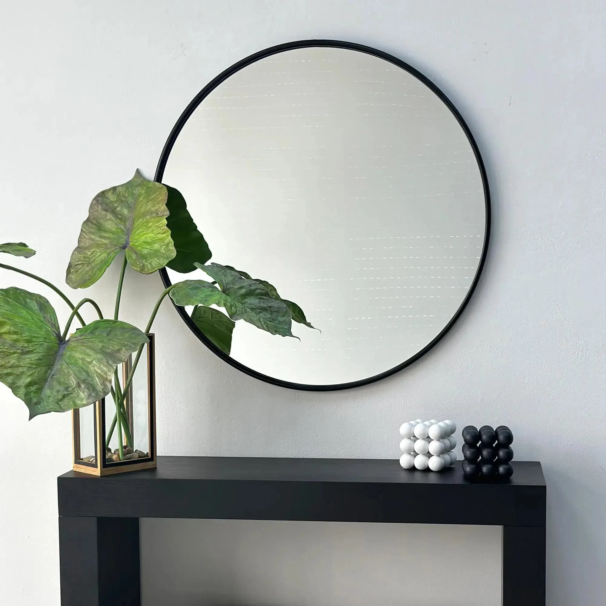 Metal Black Frame 36" Round Mirror