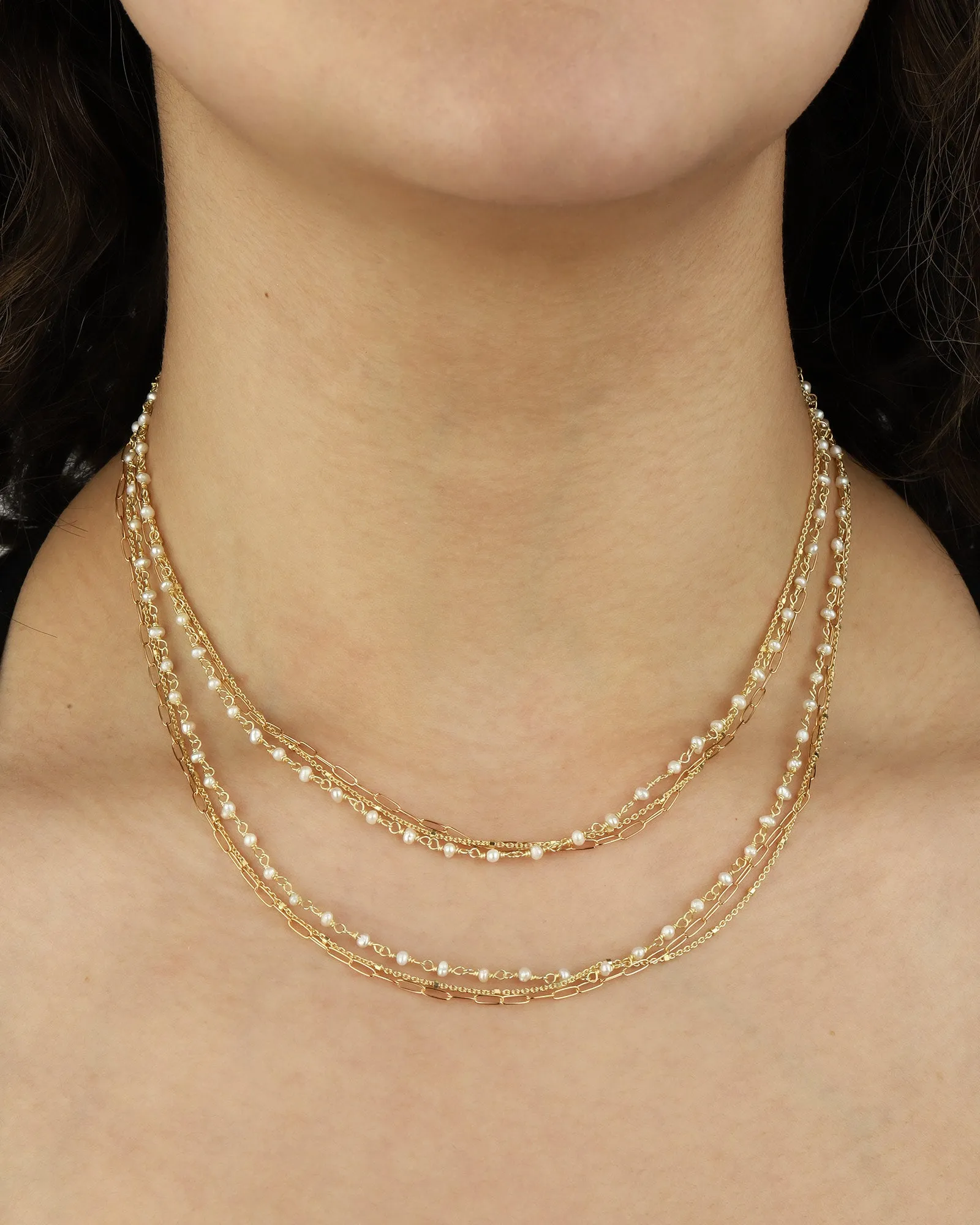 Mix Chain Pearl Necklace