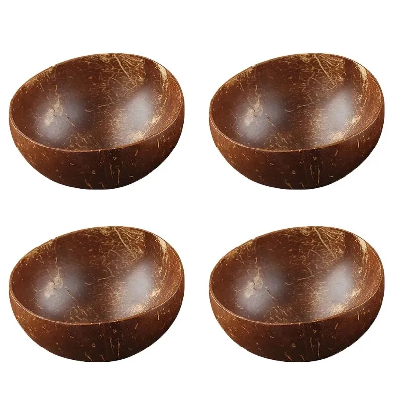 Natural Coconut Bowls Decorative Dinnerware Set for home or camping - Embrace Nature's Charm!