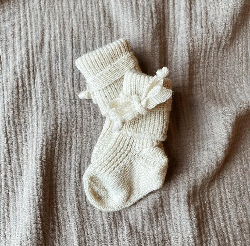 Newborn socks - 100% Organic Wool - Natur