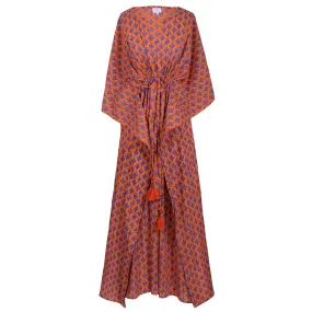 Phoenix Purple Cactus Maxi Kaftan Dress