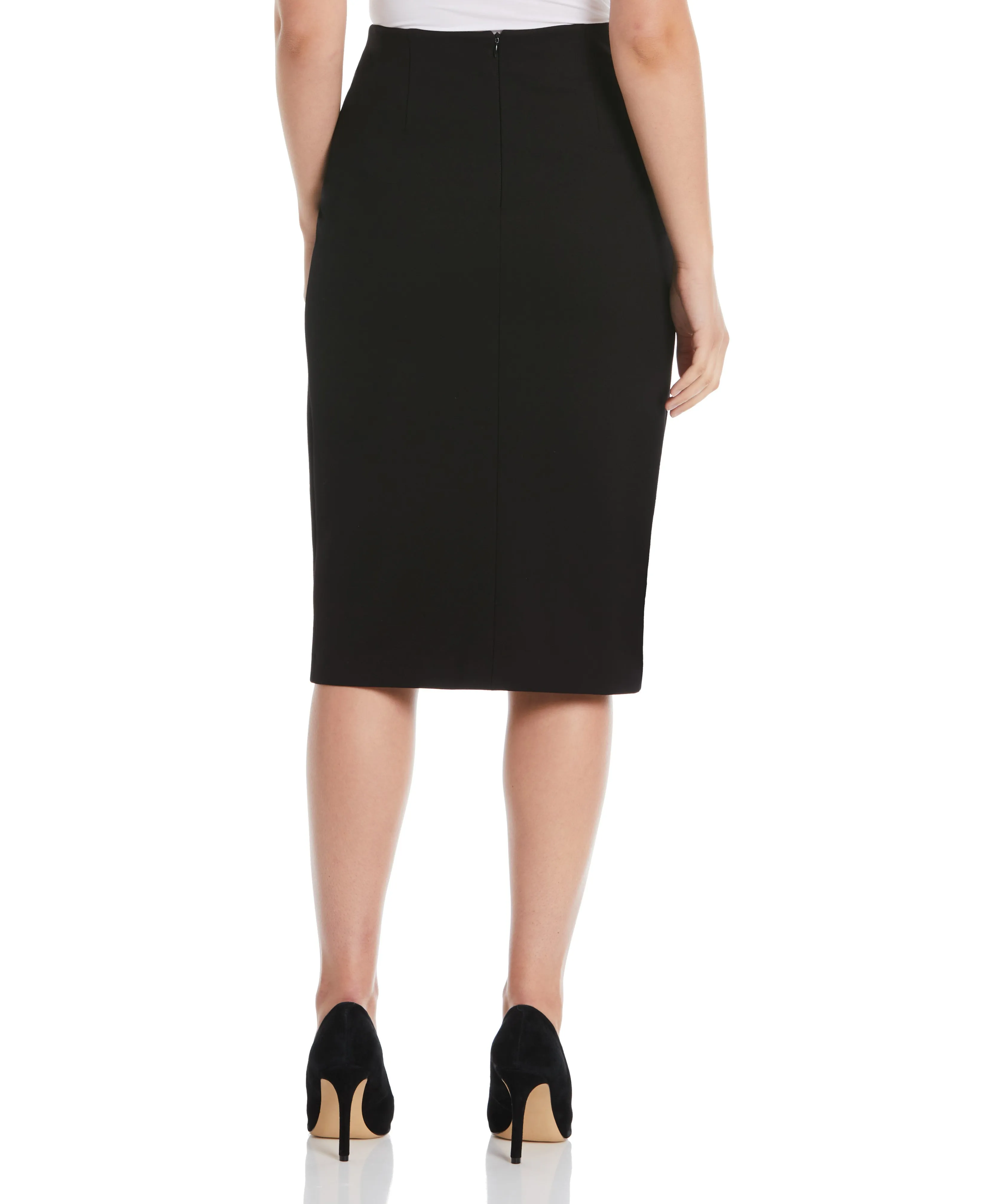 Plus Size Ponte Asymmetrical Wrap Skirt