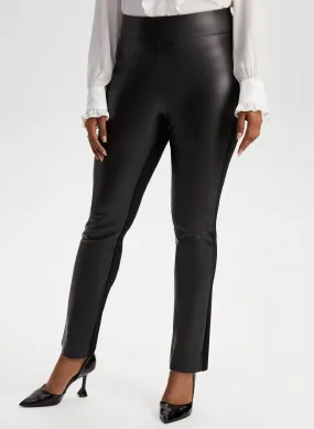 Pull-On Vegan Leather Leggings