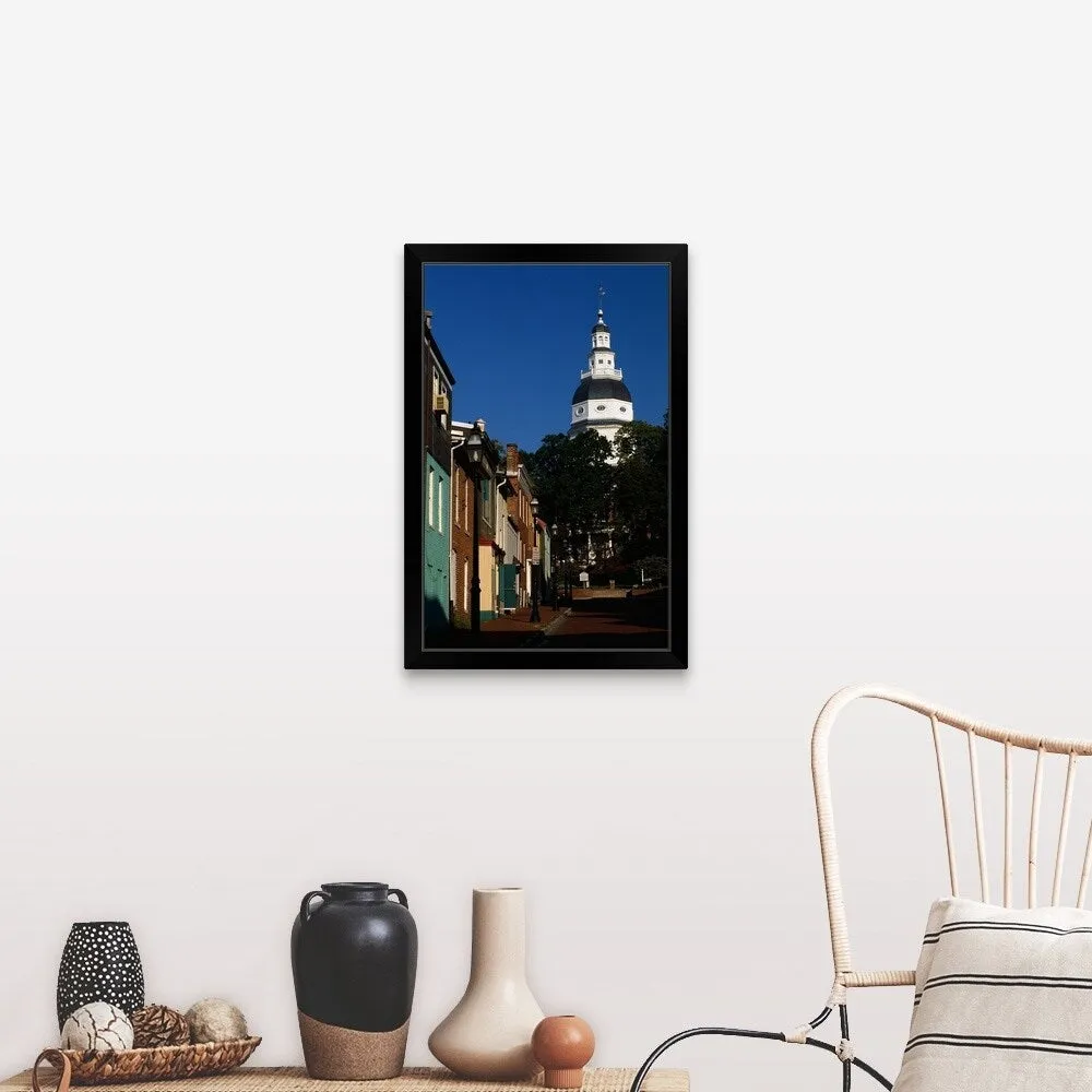 " State House Annapolis MD" Black Framed Print