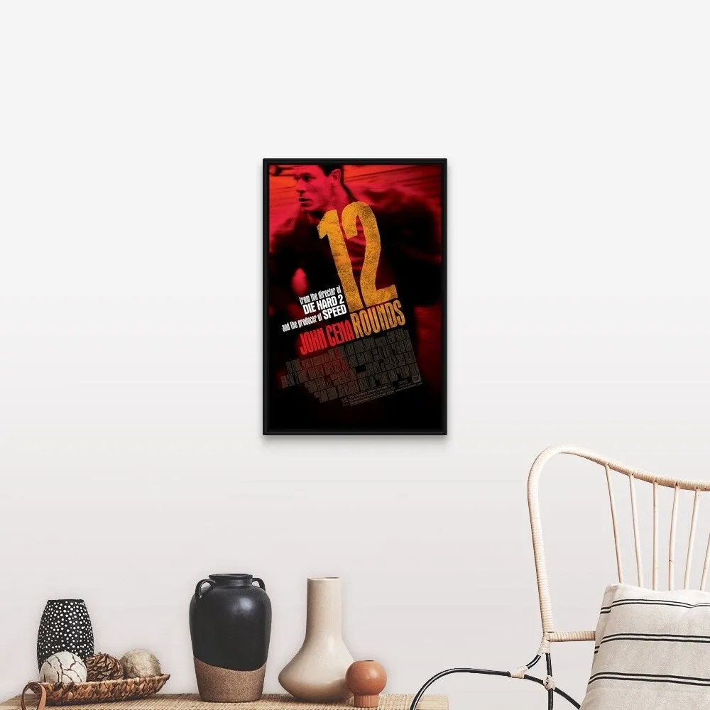 "12 Rounds - Movie Poster - UK" Black Float Frame Canvas Art