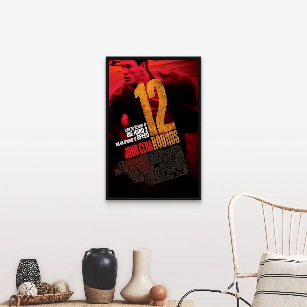 "12 Rounds - Movie Poster - UK" Black Float Frame Canvas Art