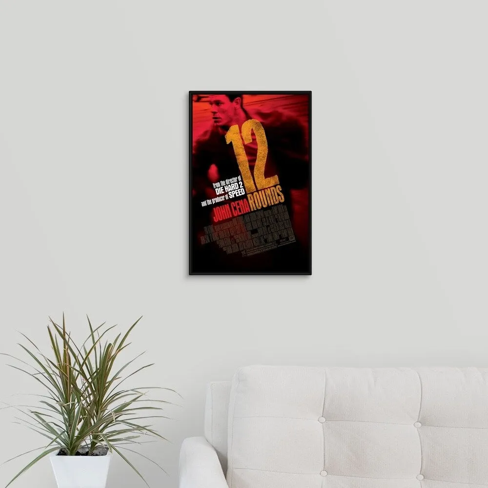 "12 Rounds - Movie Poster - UK" Black Float Frame Canvas Art