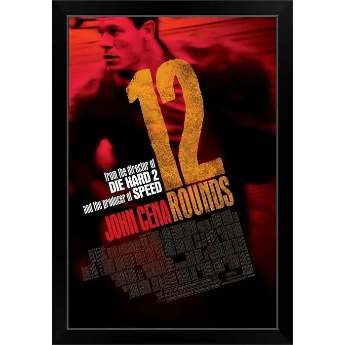 "12 Rounds - Movie Poster - UK" Black Framed Print