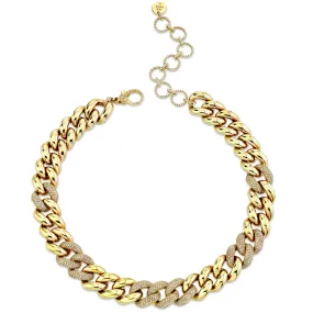 READY TO SHIP DIAMOND ALTERNATING PAVE JUMBO LINK NECKLACE