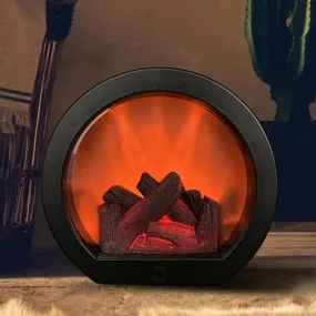 Realistic Flame Effect Fireplace Lantern Decor