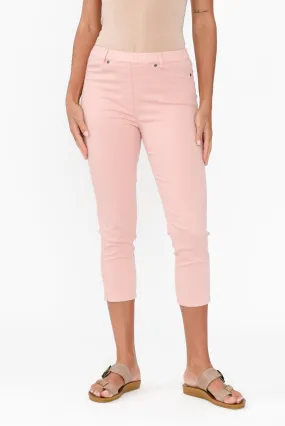 Reed Pink Stretch Cotton Capri Pants