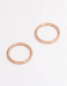 Rose Gold Plated Surgical Steel Fine Sleeper Earrings 6mm