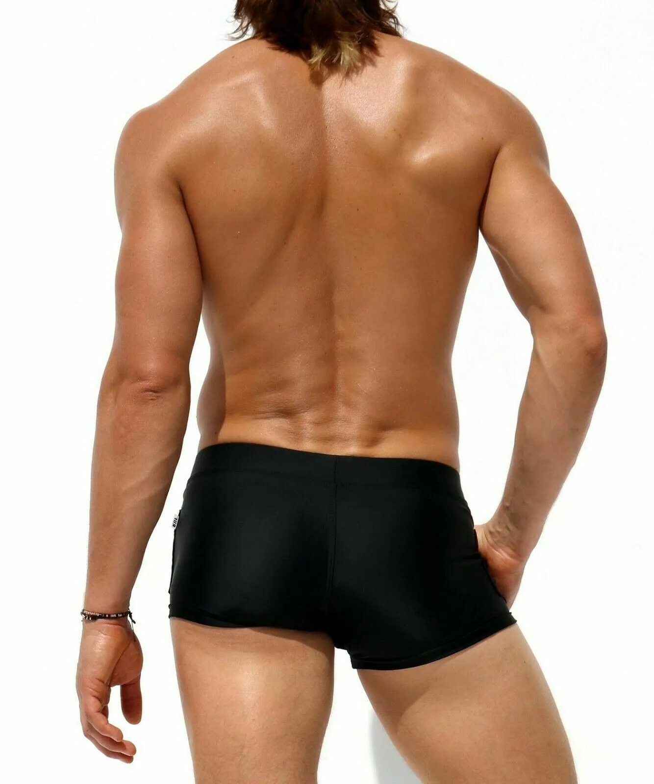 RUFSKIN Swim Trunk ZECA Stretchy Swimwear Nylon Faux Fly Black 38