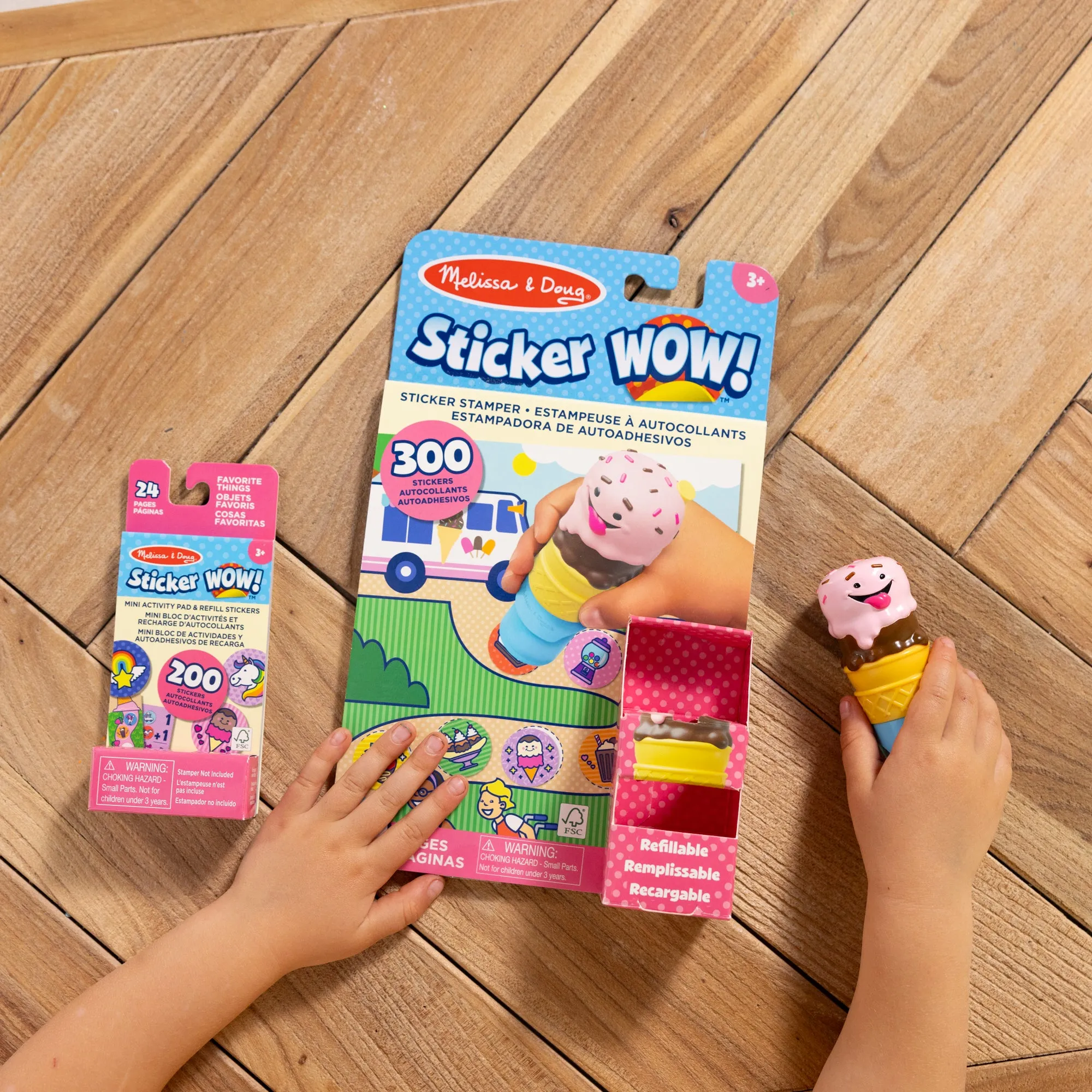 Sticker WOW!™ Ice Cream Bundle: Activity Pad & Sticker Stamper   Mini Activity Pad and 200 Refill Stickers