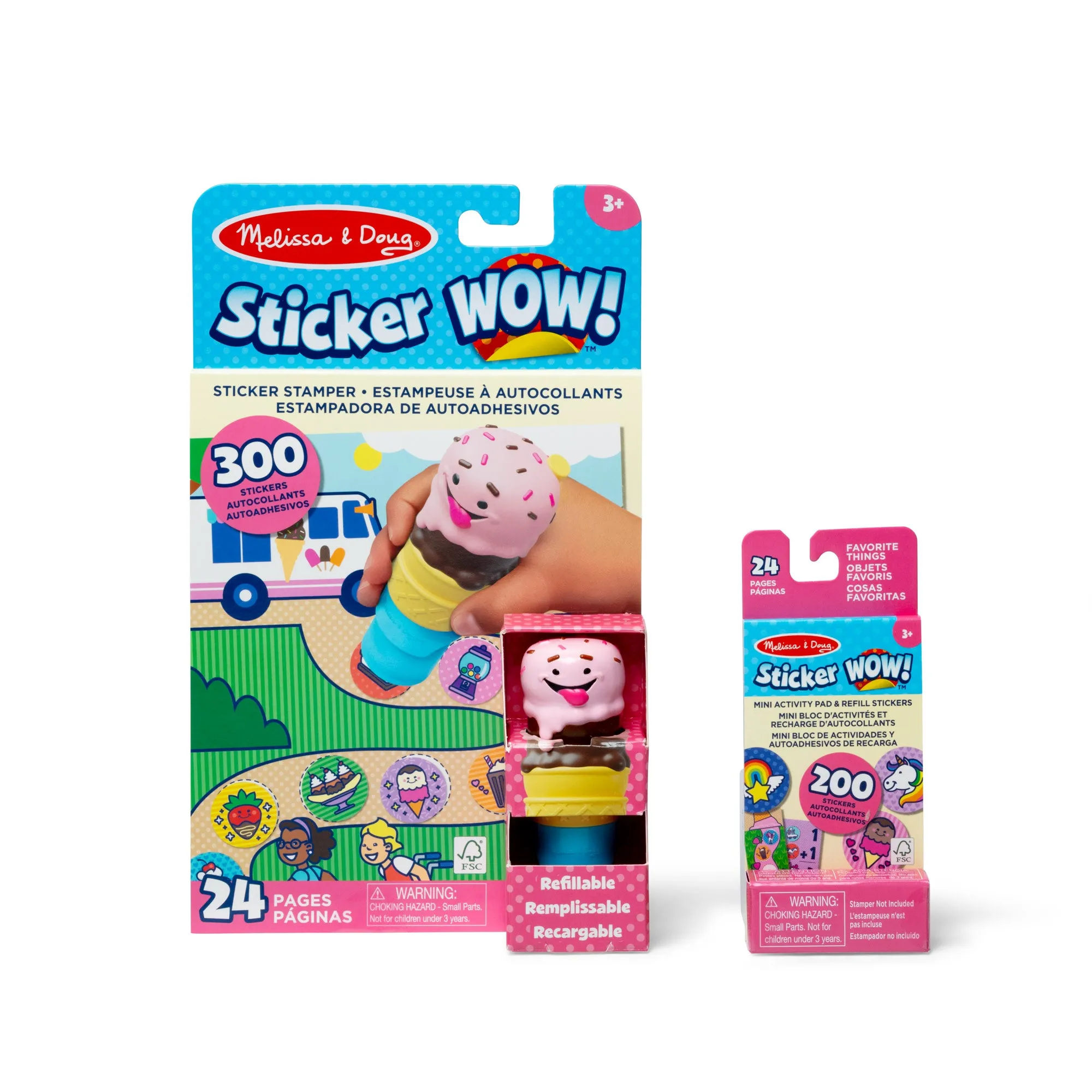 Sticker WOW!™ Ice Cream Bundle: Activity Pad & Sticker Stamper   Mini Activity Pad and 200 Refill Stickers