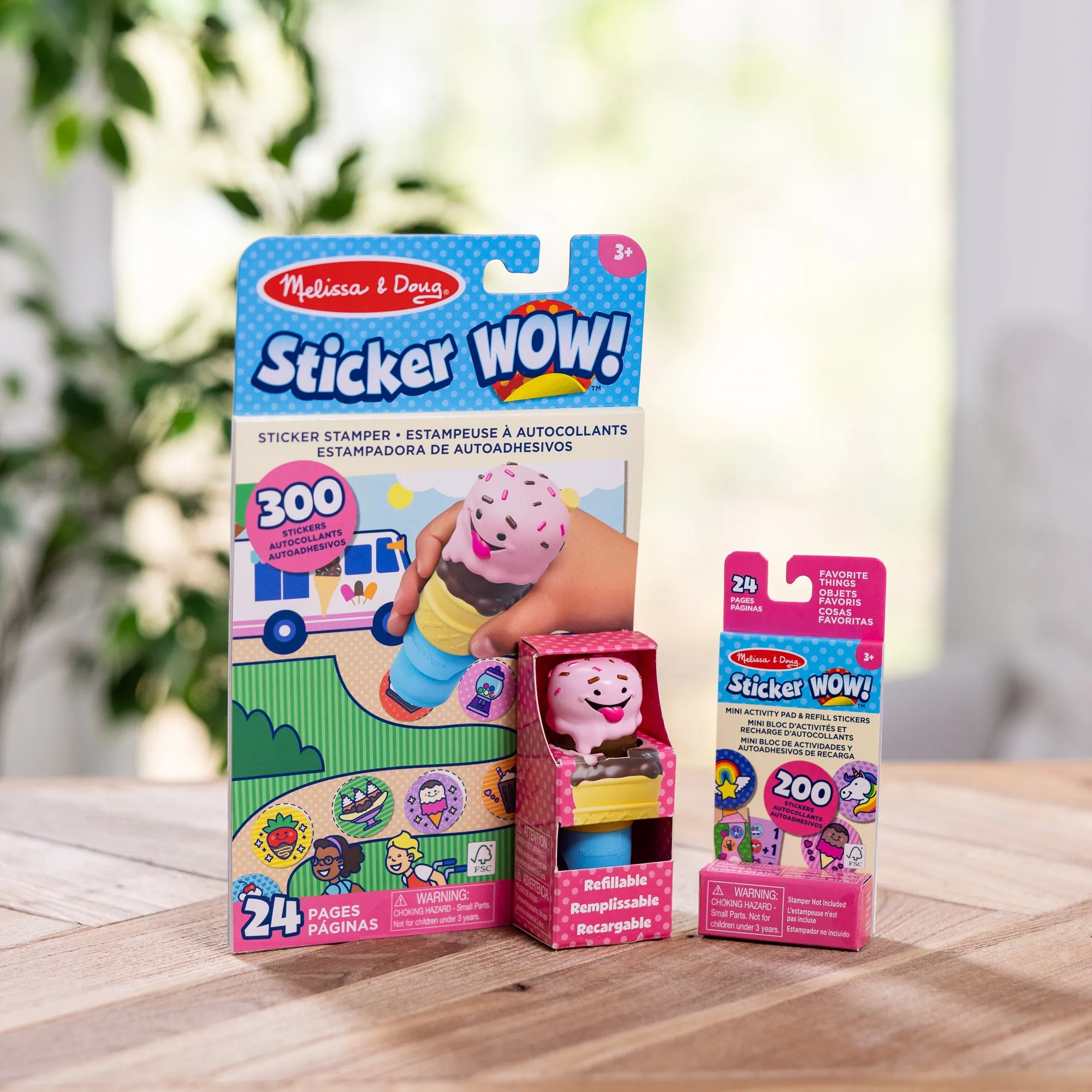 Sticker WOW!™ Ice Cream Bundle: Activity Pad & Sticker Stamper   Mini Activity Pad and 200 Refill Stickers