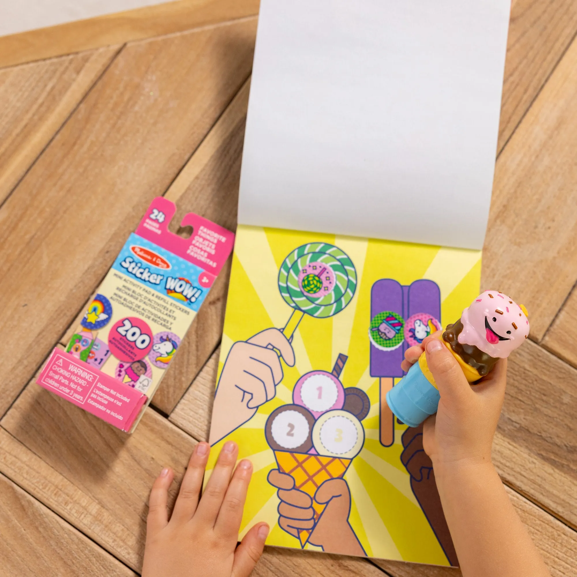 Sticker WOW!™ Ice Cream Bundle: Activity Pad & Sticker Stamper   Mini Activity Pad and 200 Refill Stickers