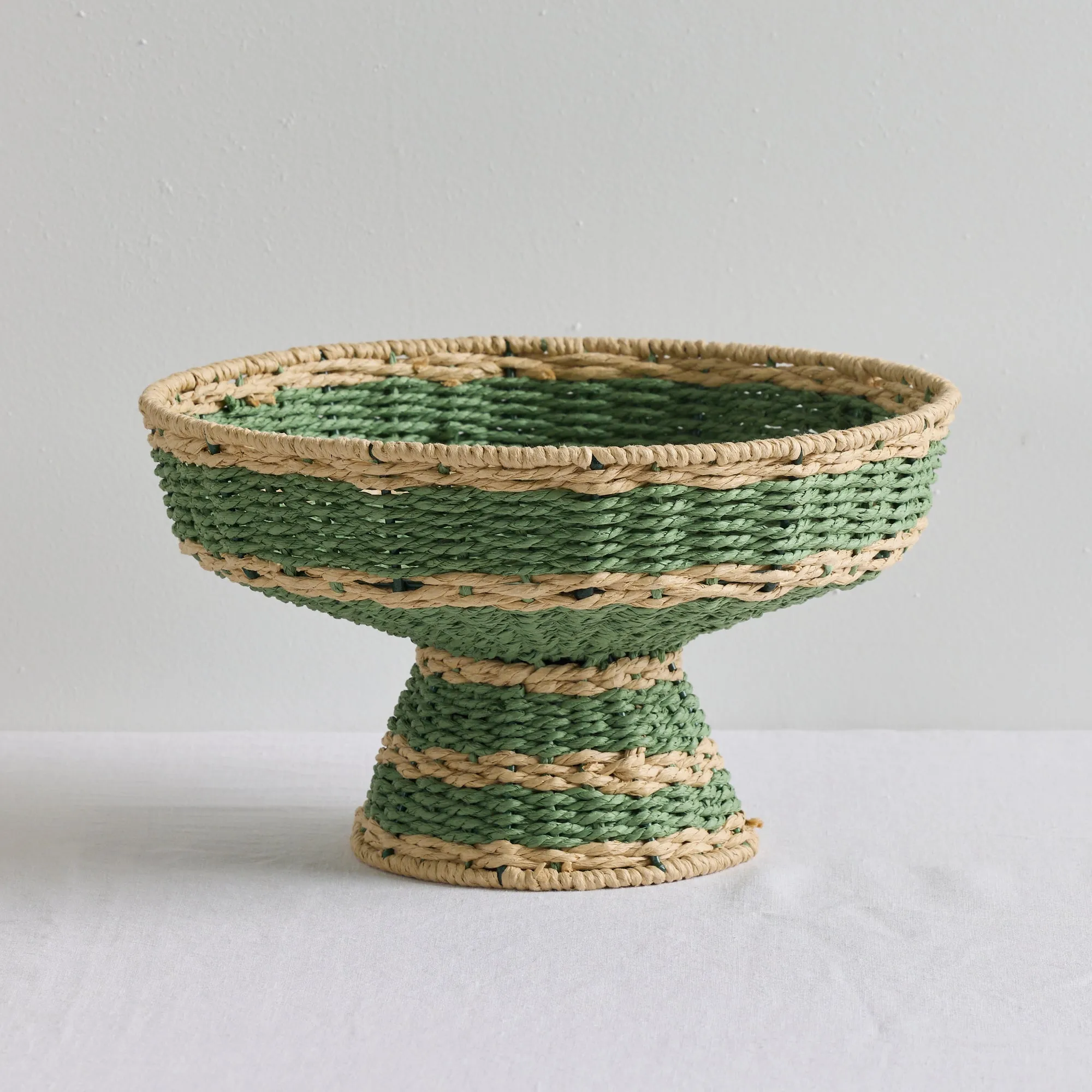 Stripey Fruit Basket - Green/Natural