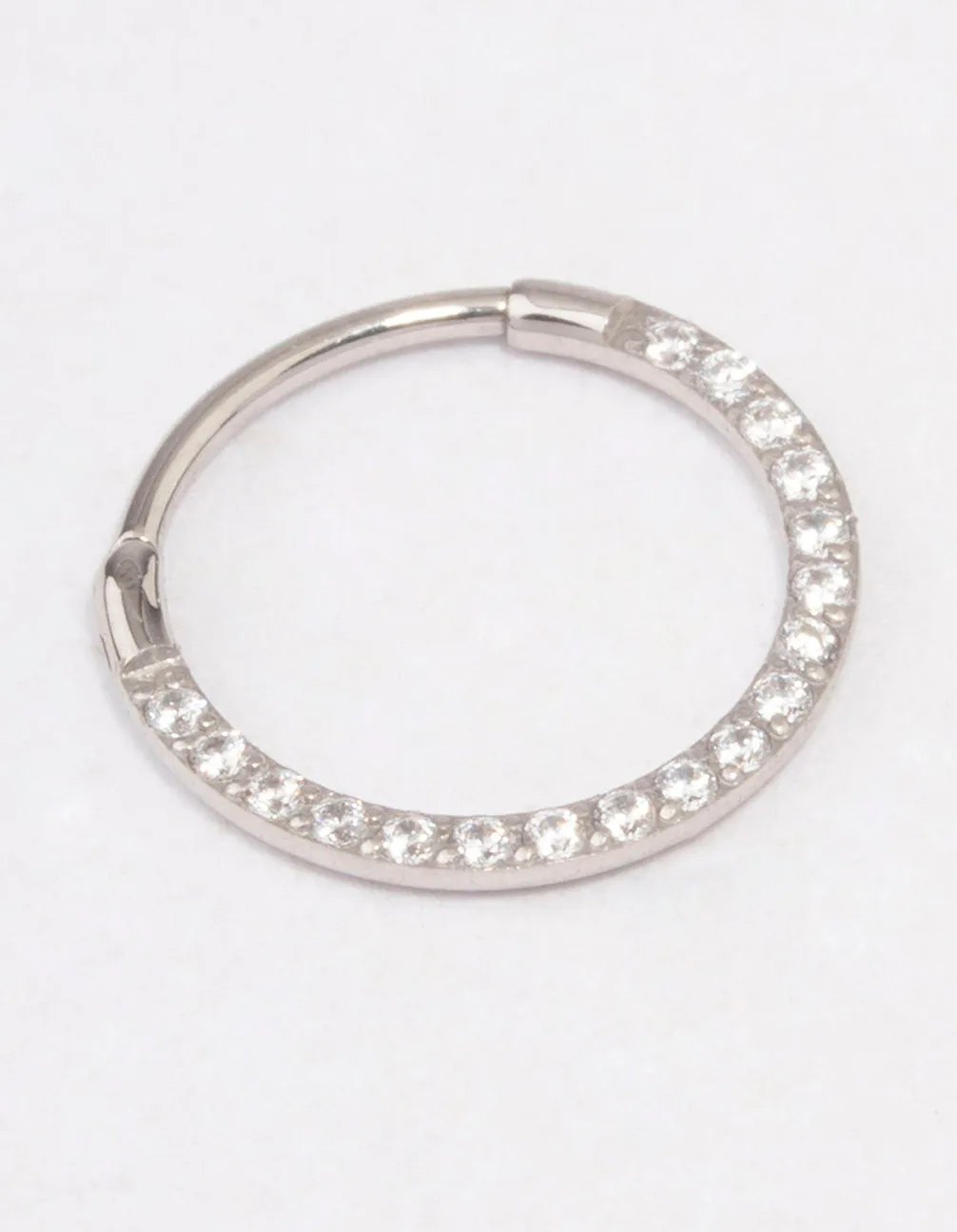 Surgical Steel Cubic Zirconia Clicker Ring