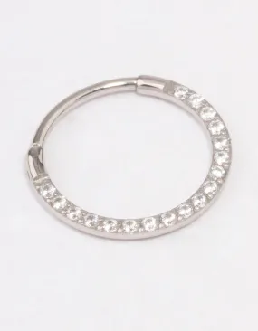 Surgical Steel Cubic Zirconia Clicker Ring