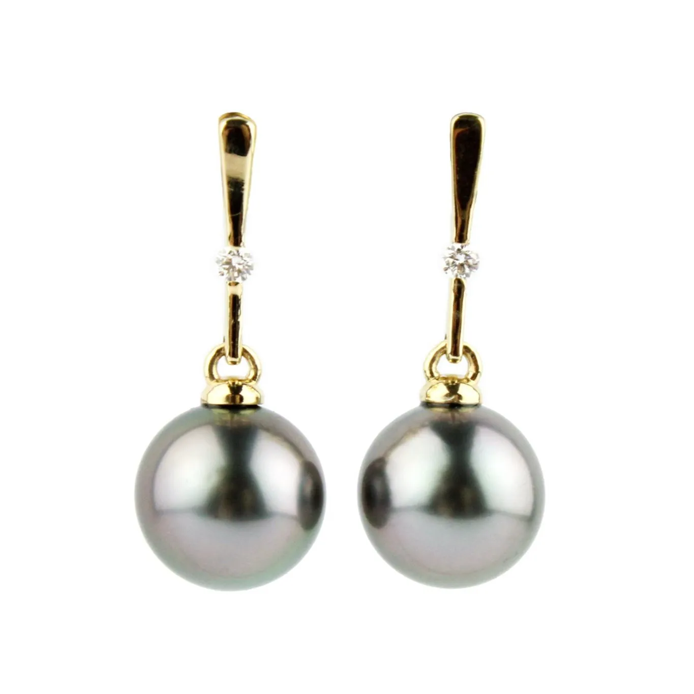 Tahitian Pearl & Diamond Stella Earrings