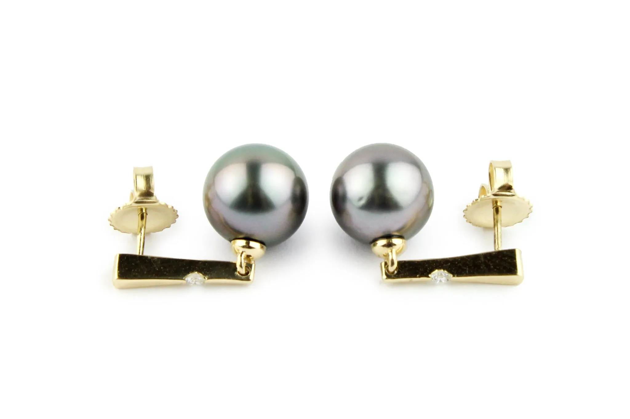 Tahitian Pearl & Diamond Stella Earrings