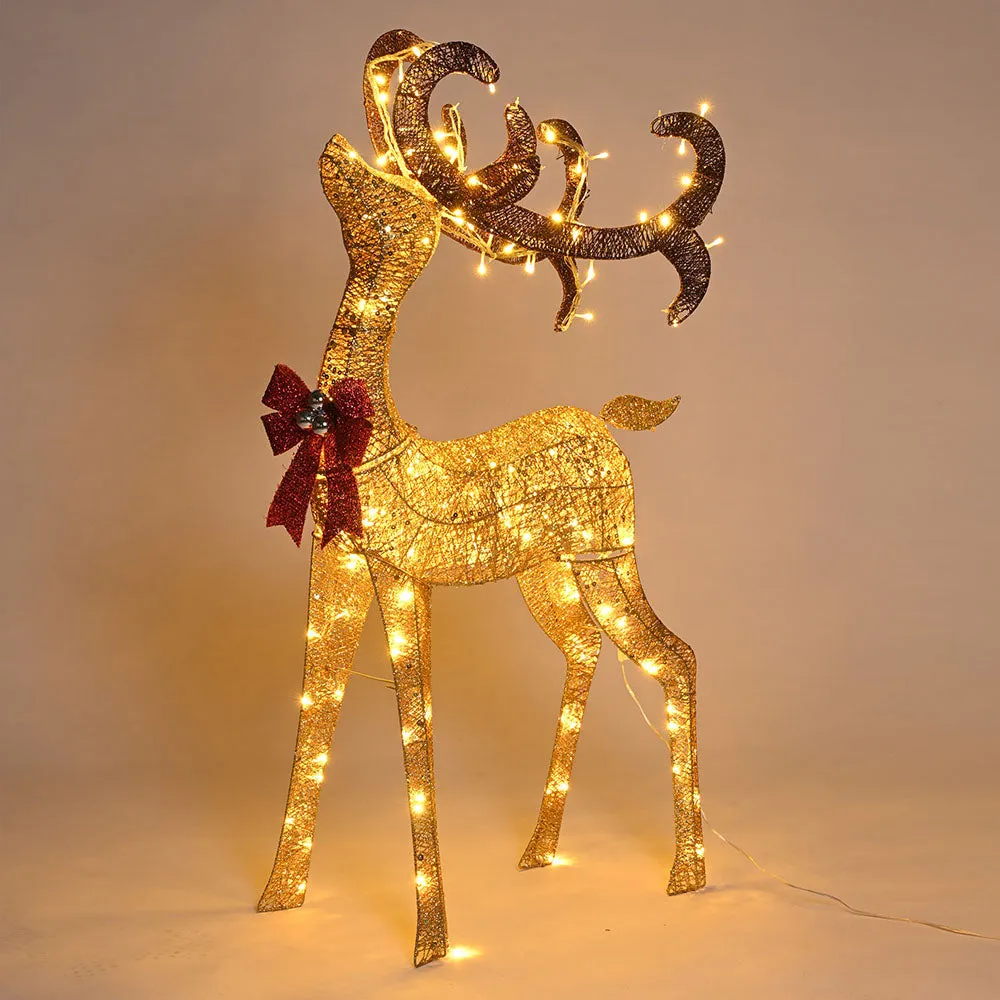 TheLAShop 4 ft Lighted Reindeer Outdoor Decor 1-piece(Buck)