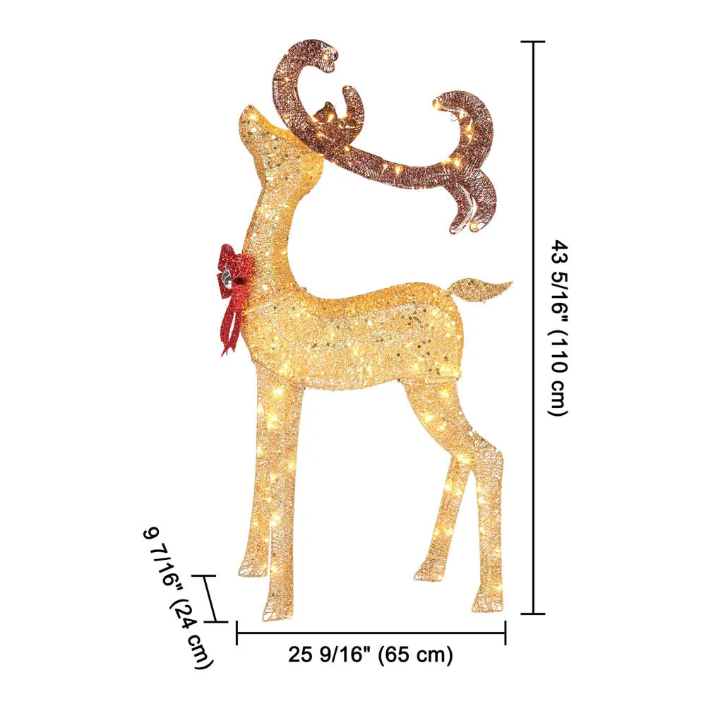 TheLAShop 4 ft Lighted Reindeer Outdoor Decor 1-piece(Buck)