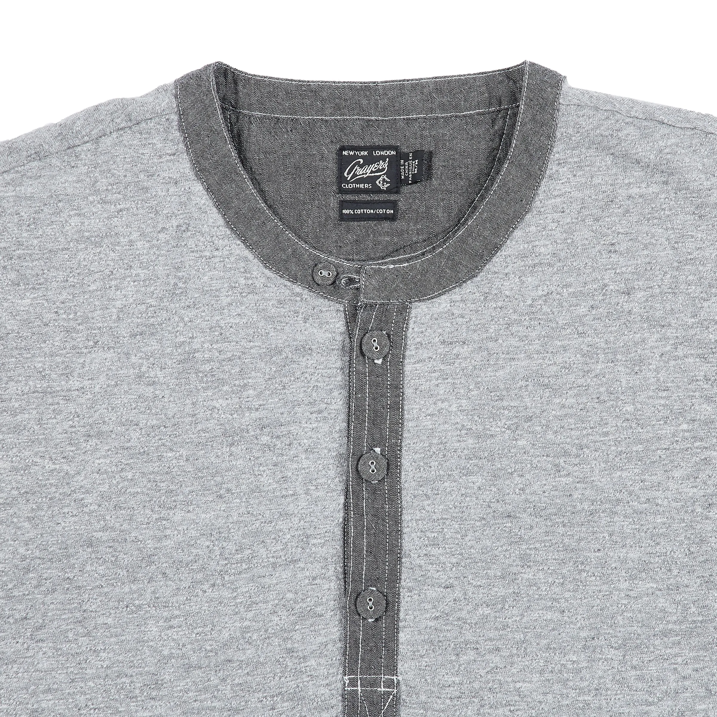 Todd Slub Henley Short Sleeve - Gray Heather (Final Sale)