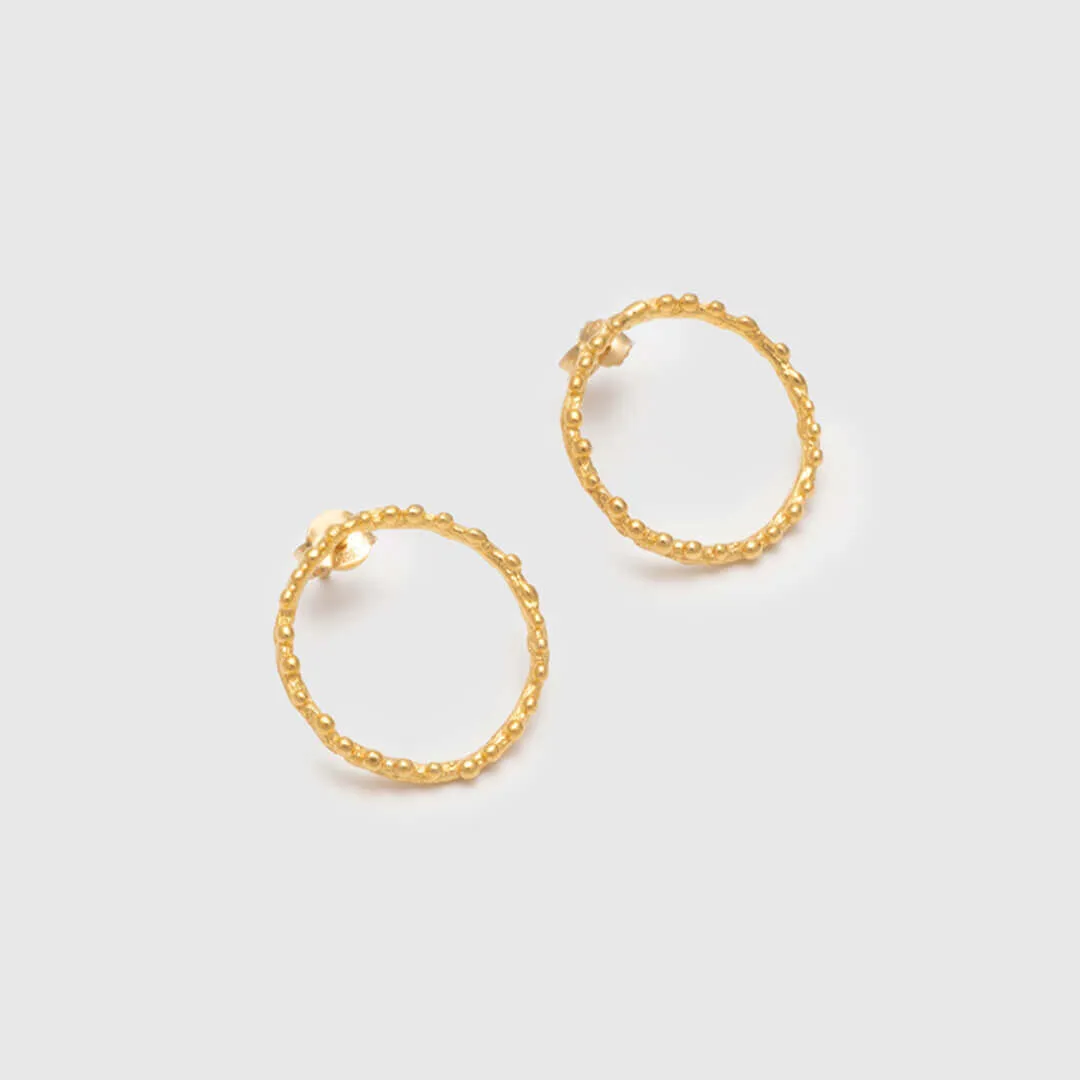 Twig hoops forest romance - stud earrings - silver 925 - gold plated