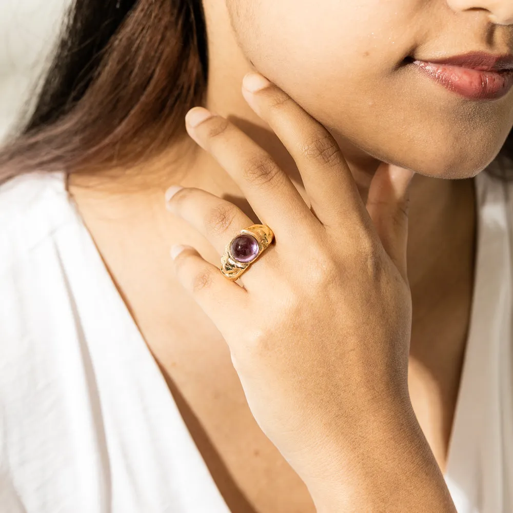 Vintage 18ct Yellow Gold Amethyst Ring