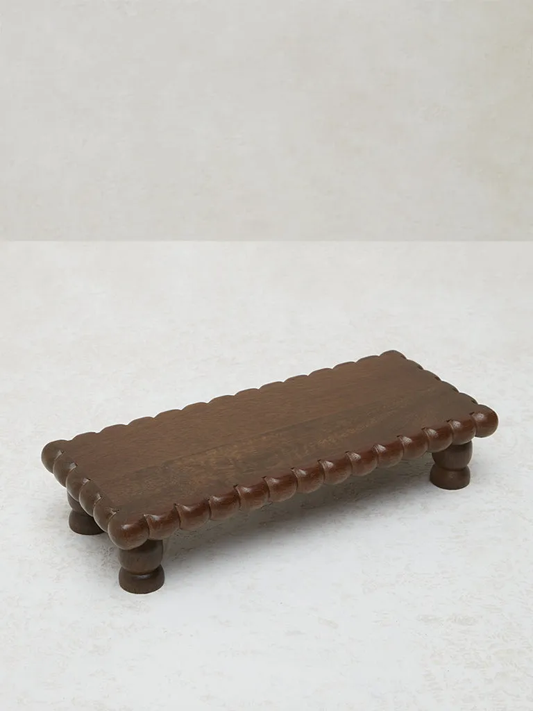 Westside Home Dark Brown Wooden Riser Beads Decorative Accessory