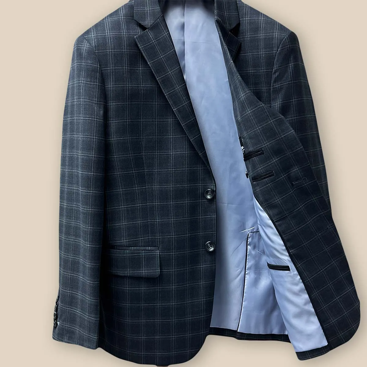 Westwood Hart Grey Plaid Windowpane Suit