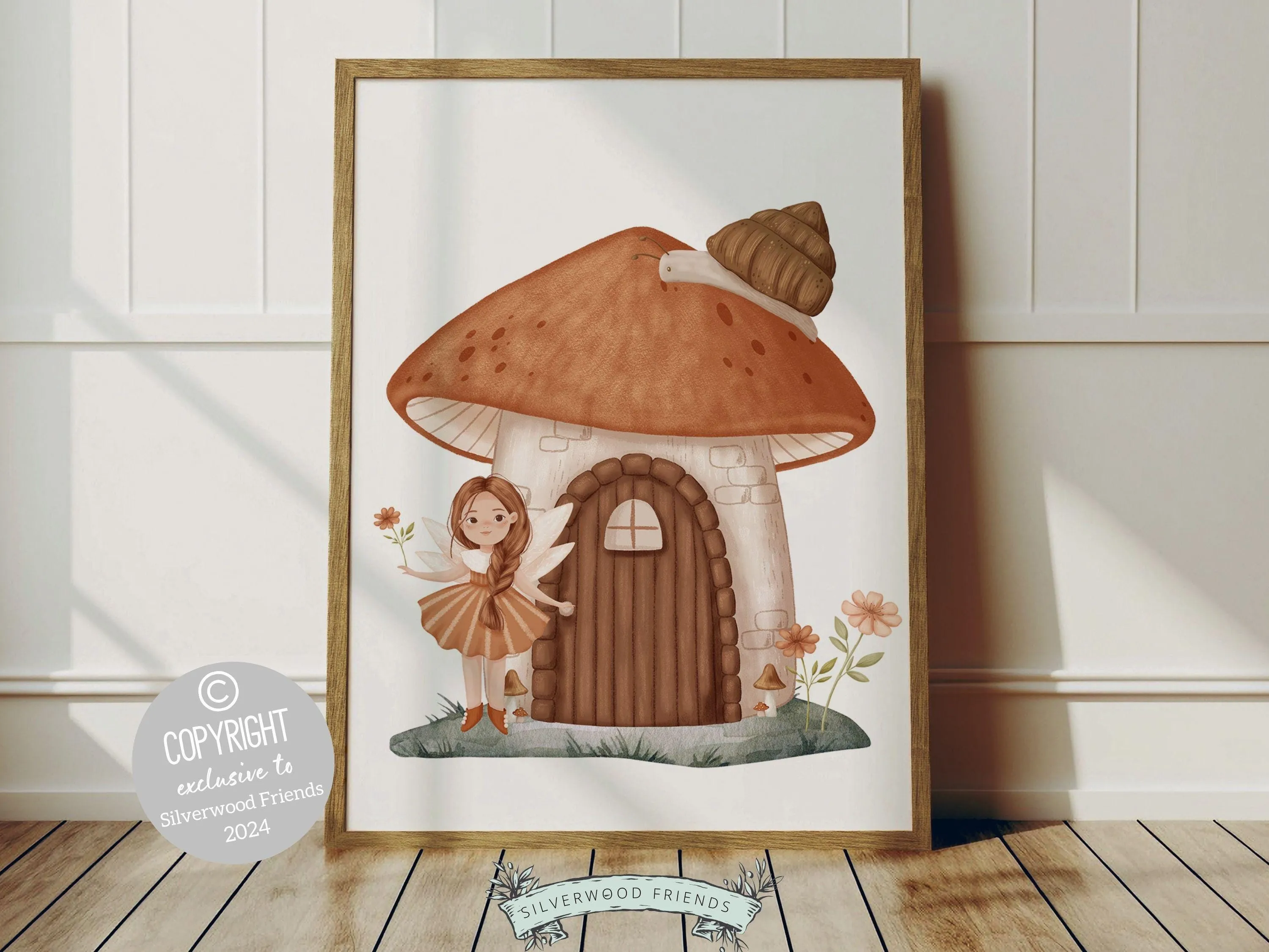 Wildflower Fairy Mushroom Nursery Prints - Set of 6 - 001